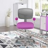 Tangkula Kids Desk Chair Adjustable Height Children Study Chair w/Auto Brake Casters Blue / Pink - 2 of 4