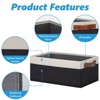 Aoibox Fabric Storage Bins with Faux Leather Handles Foldable Organizer Baskets for Shelves Closets Black White 6 Pack - 4 of 4