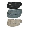 CTM Men's Elastic Braided Stretch Belt (Pack of 3 Colors) - 3 of 3