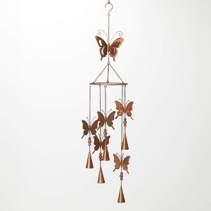 Sullivans 42.75" Multiple Butterfly Metal Chime , Brown - 1 of 4