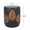 SEVOBAL End Table Lightweight Concrete Side Table with Sturdy Leaf Pattern and Two Tone Finish for Patio or Garden, Black, 22.05"*17.9"*17.75" - 3 of 4