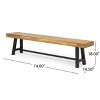 Christopher Knight Home Rousseau Outdoor Industrial Acacia Wood and Iron 3 Piece Picnic Set - 4 of 4
