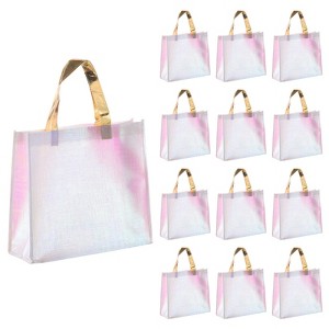 Unique Bargains Non-Woven Fabrics Smooth Glittery Surfaces Durable Gift Bags 60 Pcs - 1 of 4