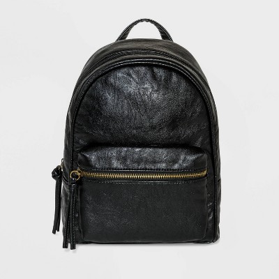 target black leather backpack