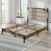 CLIHOME Wood Bed Frame with Upholstered Headboard , Platform Bed Frame with Charging Station and LED Lights - 3 of 4