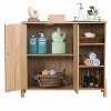 Bella Depot 35.4''W Storage Cabinet with Woven Rattan Doors, Open Shelves & Adjustable Shelves - 4 of 4