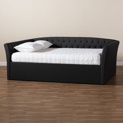 Dark Gray Tufted Upholstered Queen Daybed