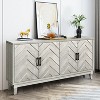 Stronger Vintage Style Buffet Cabinet, Lacquered Accent Storage 4 Door Wooden Cabinets, Thickened Sideboard Storage Cabinet for Entryway, Living Room - 3 of 4