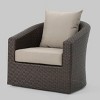 Darius Wicker Swivel Club Chair: Christopher Knight Home, Cushioned, Weather-Resistant Patio Furniture - 2 of 4