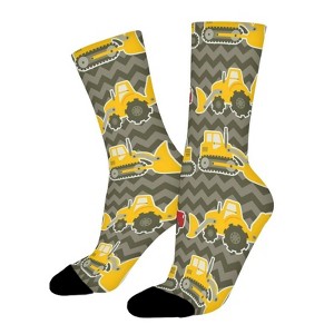 Construction Vehicles Women Printed Crew Socks Funny Funky Socks Soft Polyester Novelty Gifts for Artists Men - 1 of 1