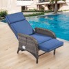 POCASSY Outdoor Recliner Chair, Wicker Adjustable Reclining Patio Lounge Chair with Cushion, Adjustable Backrest and Footrest, Ideal for Pool Deck - 2 of 4