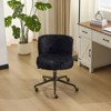 Karl Home | Plush Velvet Swivel Chair Antique Bronze Base With Wheels - 3 of 4