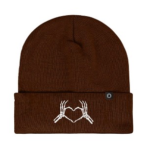 Dalix Heart of Bones Embroidered Beanie Skeleton Warm Winter Knit Hat for Women - 1 of 4