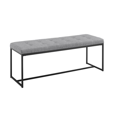  CWKISS Modern Upholstered Button-Tufted Bench, Grey Metal Legs, 44.5  in Length, Supports 220 lb, Padded Seat, Versatile Use : Home & Kitchen