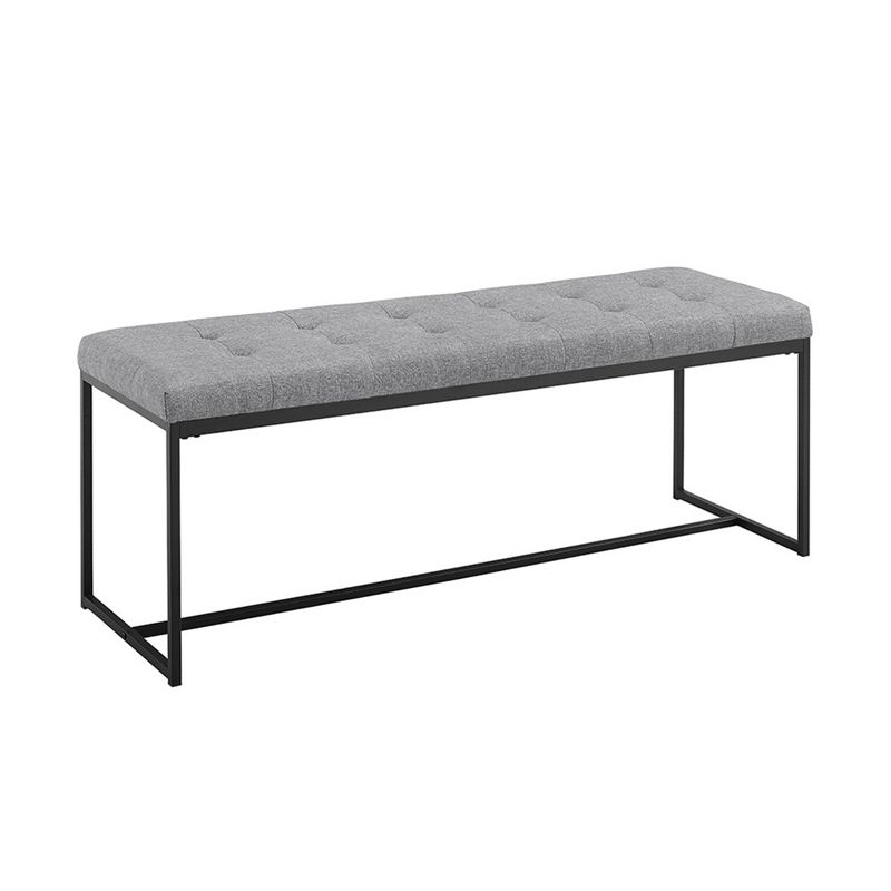 48" Upholstered Bench with Metal Base Gray - Saracina Home, 1 of 9