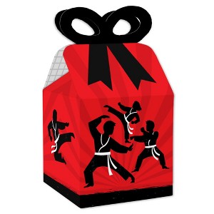 Big Dot of Happiness Karate Master - Square Favor Gift Boxes - Martial Arts Birthday Party Bow Boxes - Set of 12 - 1 of 4