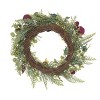 Transpac Natural Fiber 20.87 in. Multicolor Harvest Plum Wreath - 3 of 4