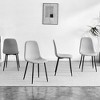 Set of 4 Suede Backrest Dining Chairs for minimalist and Scandinavian style homes, 15.5*16.3*34.5in - 4 of 4