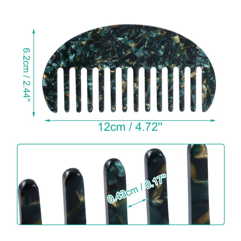 Unique Bargains Anti-Static Hair Comb Wide Tooth for Thick Curly Hair Hair Care For Wet and Dry 2 Pcs, 4 of 7