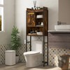 Tangkula Over The Toilet Freestanding Storage Rack Bathroom w/ Slipping Barn Door - 4 of 4