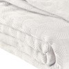 HomeRoots Queen White Cotton Basketweave Geometric Blanket - 4 of 4