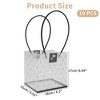Unique Bargains Bouquet Bag with Handle for Birthday Christmas Mother's Day Wedding 6.3"x5.91"x6.69" Clear Black 10 Pcs - 2 of 4