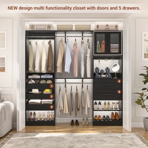 Besiost 80"-120" Closet System with Door and Wooden Drawers - 1 of 4