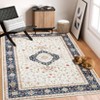 Belgian Wool-Feel Persian Area Rug, Foldable Polyester, Flower Print, Washable, Non-Slip for Hallway, Kitchen, Entryway & Office - 4 of 4