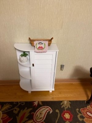 Brookfield Single Door Floor Cabinet with Side Shelves White - RiverRidge  Home