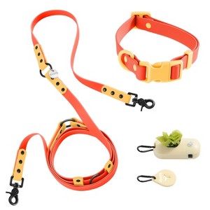 THE LICKER STORE Luna 8FT Adjustable 6-in-1 Waterproof Hands-Free Leash and Collar with LED Flashlight, Bag Dispenser, and Poop Bag Holder - 1 of 4
