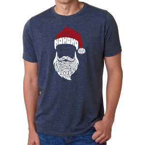 LA Pop Art Feliz Navidad Santa Claus - Men's Premium Blend Word Art T-Shirt - 1 of 4