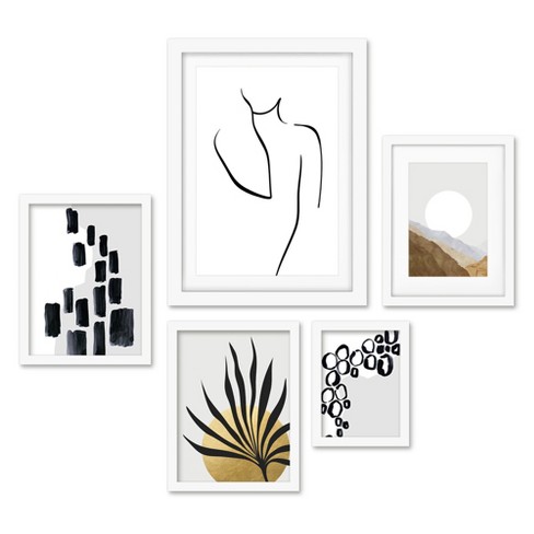 Black and white framed deals abstract art