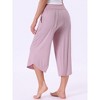 INSPIRE CHIC Women's Capri Lounge Yoga Summer Wide Leg with Pockets Workout Sweat Pajama Pants - 4 of 4