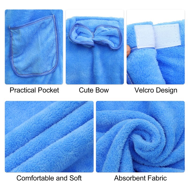 Unique Bargains Shower Wrap Towel for Women Adjustable Closure Bath Wrap with Pocket 1 Pc, 3 of 7