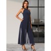 INSPIRE CHIC Women's Sleeveless Halter Neck Elegant Wedding Cocktail Dressy Jumpsuits - 4 of 4