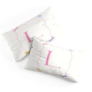 Deny Designs King April Lane Art Simple Bow Monogram L Microfiber Printed Pillow Sham - 1 of 3