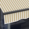Vynxaria Retractable Awning - 10' x 8' Patio Sunshade Canopy with Manual Crank - Beige and White - 3 of 4