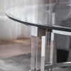 Elowen Modern Round Coffee Table Clear - Christopher Knight Home: Acrylic, Tempered Glass, Iron Frame, for Living Room - 4 of 4