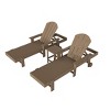 WestinTrends Malibu 3 Piece Adirondack Reclining Chaise Lounge With Arms & Wheels - 3 of 4