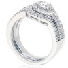 Pompeii3 1 1/10ct Round Diamond Engagement Matching Wedding Ring Set White Gold 14K - 3 of 4