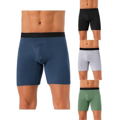 INSPIRE CHIC Men's 4 Pack Lightweight Stretch Open-fly Basic Boxer Briefs