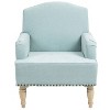CAVINAS Classic Accent Chair with Nailhead Trim and Wooden Legs, Upholstered Armchair Lounge Chair for Bedroom, Living Room - 2 of 4