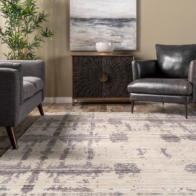 Eco-Friendly Ariana Abstract Gray Synthetic Area Rug 4' x 6'