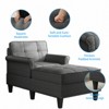 Mjkone Chaise Lounge Sofa Couch,Linen Chaise Sofa Bed Bench with Tufted Back, Mid-Century Sleeper Sofa Chair Bed for Small Place - 2 of 4