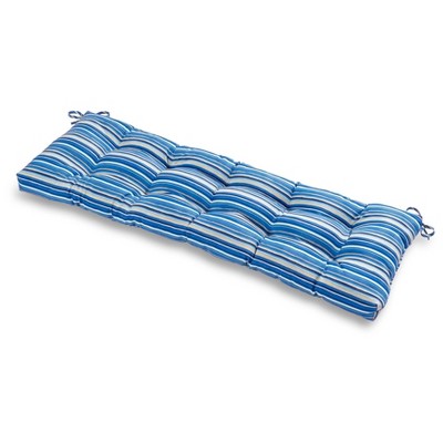 Sapphire Stripe Outdoor Bench Cushion - Kensington Garden