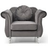 Transitional Upholstered Flared Armchair with Comfortable Seating and Easy Assembly for Living Room - 4 of 4