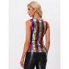 INSPIRE CHIC Women's U-Neck Stretchy Slim Fit Shiny Sparkly Metallic Tank Top - 4 of 4