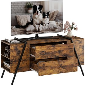TV Stand for 65 Inch TV, Entertainment Center with Adjustable Shelf, 2 Drawers, TV Console Table, Media Console, U-Shaped Metal Legs - 1 of 4