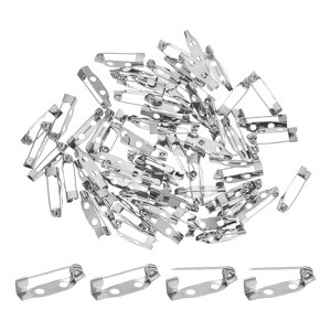 Unique Bargains Durable Multipurpose Iron Badge Brooch Pin Backs Safety Clasp 60 Pcs - 1 of 4