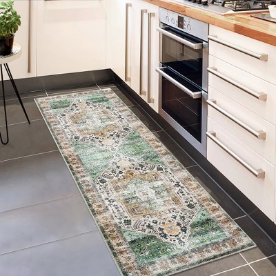 Vintage Rug Soft Oriental Floral Printed Carpet Washable Rug Living Room Bedroom Rug
